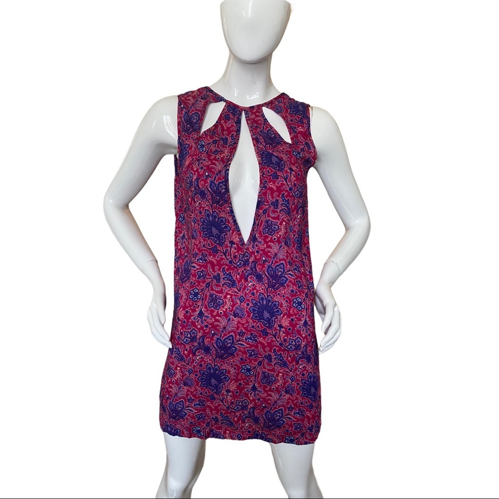 LF RP4LF Cutout Pink Paisley Mini Dress